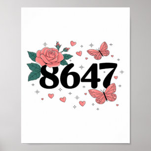Affiche Fleur d'art rétro anti-Trump Président 