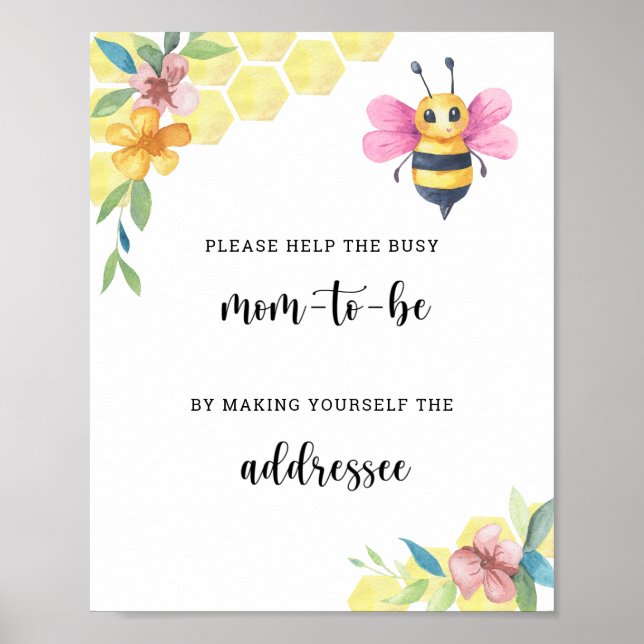 Affiche Fleur de abeille - Aider la future maman occupée  (Devant)