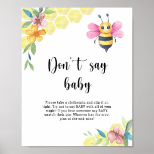 Affiche Fleur de abeille - Ne dites pas bébé 