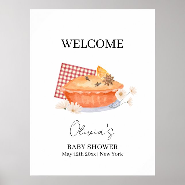 Affiche Fleur de bienvenue pour bébé pour la chute de la t (Devant)