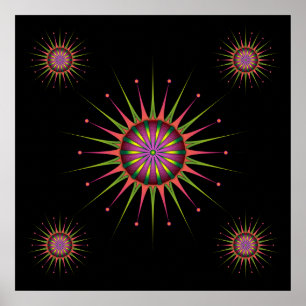 Affiche Fleur de Blacklight