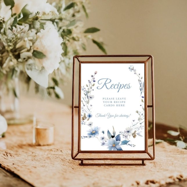 Affiche Fleur de bleu poussiéreux Laissez vos recettes Bab (Créateur téléchargé)