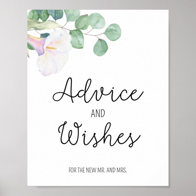 Affiche Fleur de Calla - Conseils et voeux pour les jeunes (Devant)
