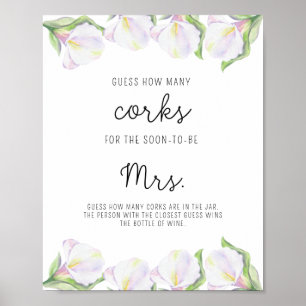 Affiche Fleur de Calla - Fête des mariées Devinez combien