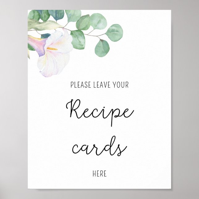 Affiche Fleur de calla - Votre carte de recette ici affich (Devant)