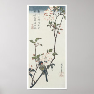 Affiche Fleur de cerisier à deux pétales, Hiroshige, 1830