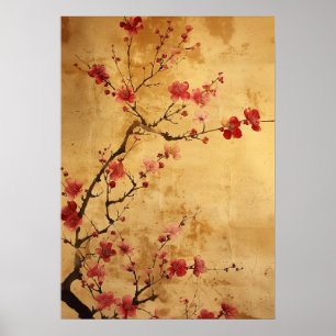 Affiche Fleur de cerisier japonaise vintage