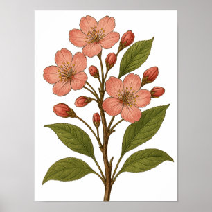 Affiche Fleur de cerisier vintage