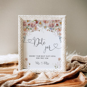 Affiche Fleur de citron rose pâle Date Jar Fête des mariée