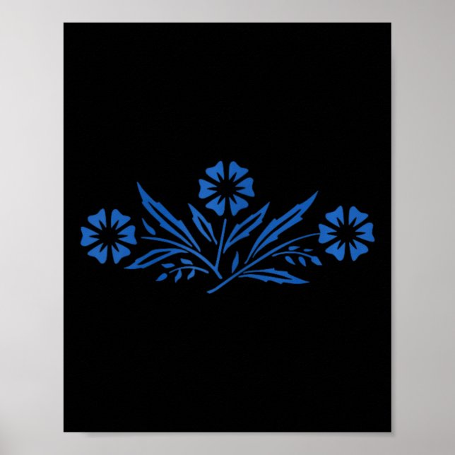 Affiche Fleur de Corne bleu (Devant)