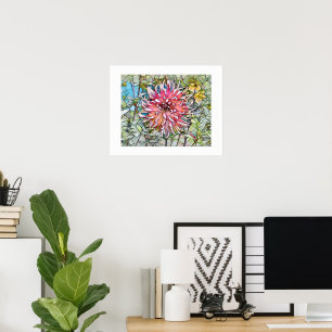 AFFICHE FLEUR DE DAHLIA