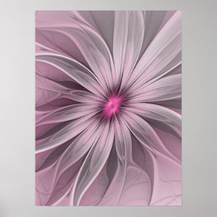 Affiche Fleur de fantaisie abstraite Art fractal floral de