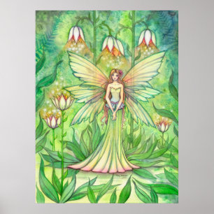 Affiche Fleur de Fée de Jardin Illuminé Fantaisie Artistiq