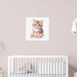 Affiche Fleur de félins de fleur de chats mignons