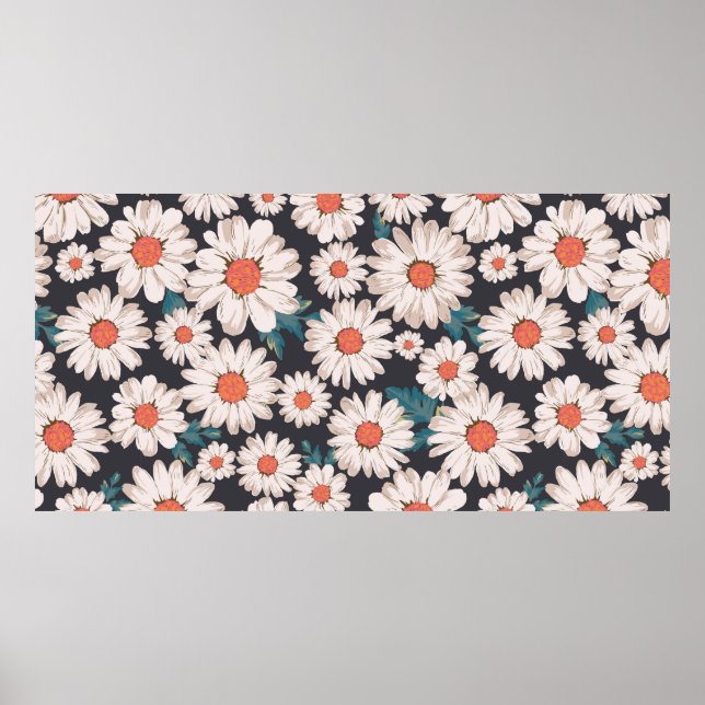 Affiche fleur de fleurs sans couture, motif d'impression m (Devant)