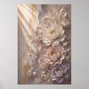 Affiche Fleur de givre de lavande élégante Flo en relief
