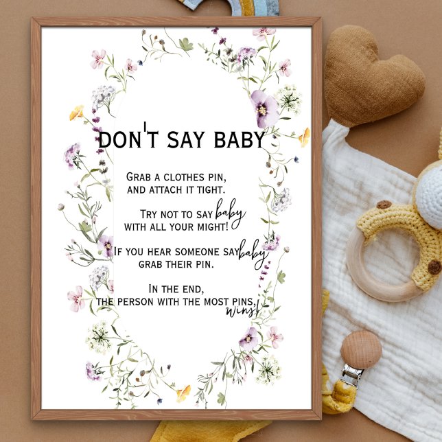 Affiche Fleur de jardin sauvage thème Shhh Don't Say Baby  (Créateur téléchargé)
