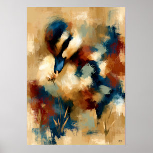 Affiche Fleur de Kogamo Chuchote Mignon Bébé Caneton Kawai