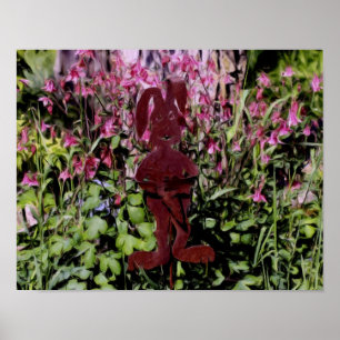 Affiche Fleur de lapin rouillé Jardin Huile Photo Peinture