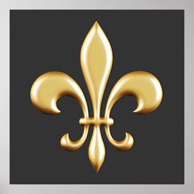 Affiche Fleur De Lis Dorée (Devant)