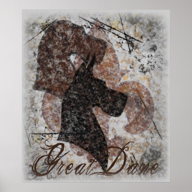 Affiche Fleur-De-Lis Great Dane (Devant)