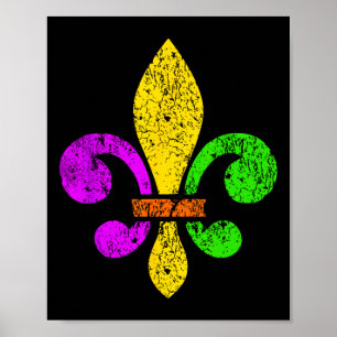 Affiche Fleur De Lis Mardi Gras Drôle Top New Orleans Femm