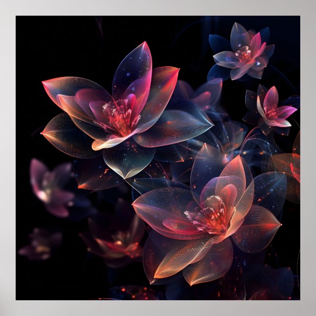 Affiche Fleur de Lotus Cosmique Céleste (Devant)