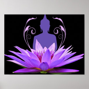 Affiche Fleur de Lotus de méditation de Yoga Zen