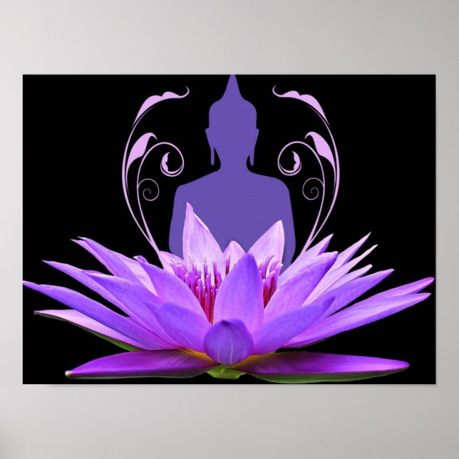 Affiche Fleur de Lotus de méditation de Yoga Zen (Devant)