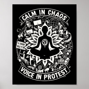 Affiche Fleur de lotus de protestation Yoga Namaste Zen Am