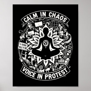 Affiche Fleur de lotus de protestation Yoga Namaste Zen Am