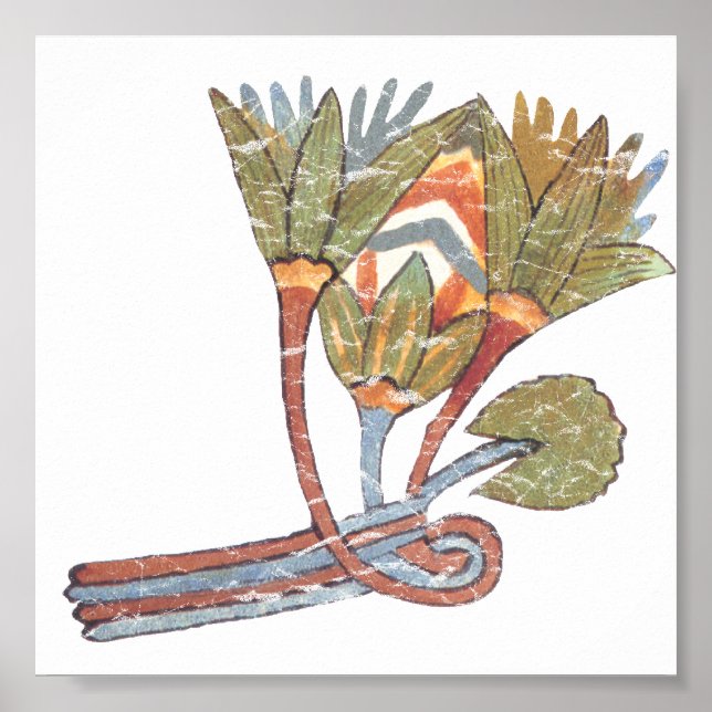 Affiche Fleur de Lotus égyptienne antique (Devant)