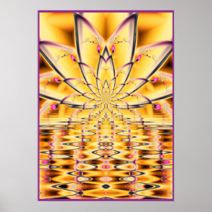 Affiche Fleur de lotus jaune
