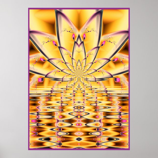 Affiche Fleur de lotus jaune (Devant)