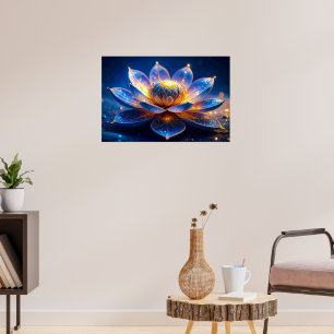 Affiche Fleur de lotus lumineuse et brillante