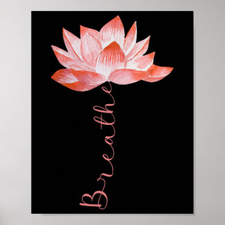 Affiche Fleur de Lotus Rose Yoga Respiration Méditation Am