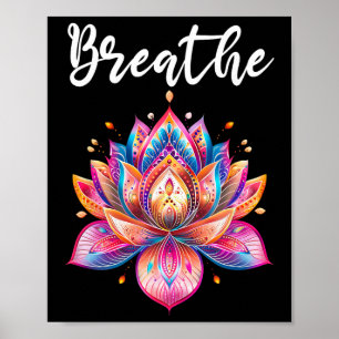 Affiche Fleur de Lotus Yoga Méditation Respirer _3