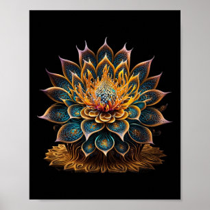 Affiche Fleur de Lotus Yoga Zen Bohème Namaste Méditation