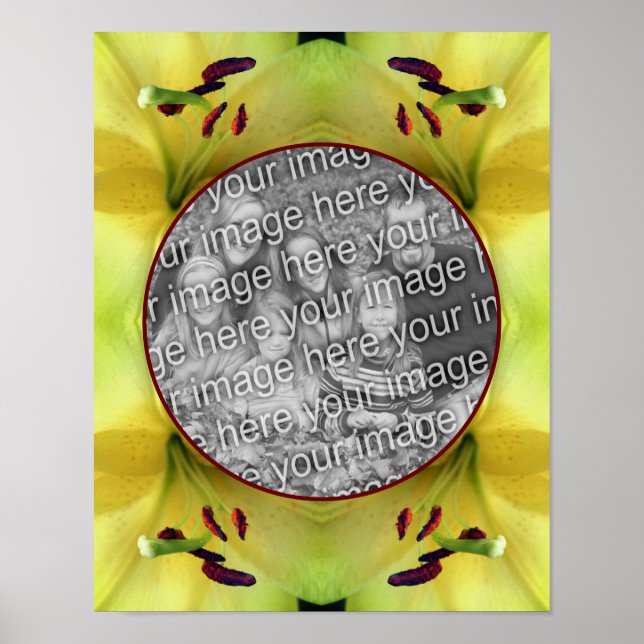 Affiche Fleur de lys jaune de près Créez votre propre phot (Devant)