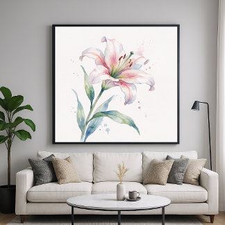 Affiche Fleur de Lys - Style de peinture à l'aquarelle