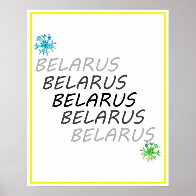 Affiche Fleur de Maïs Funky Biélorussie Беларусь (Devant)
