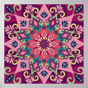 Affiche Fleur de mandala