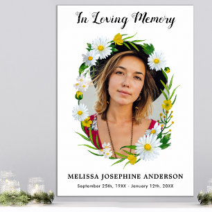 Affiche Fleur de marguerite de mémoire aimante Mémorial de