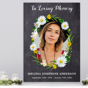 Affiche Fleur de marguerite de mémoire aimante rustique Ph