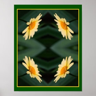 Affiche Fleur de marguerite jaune gros Abstrait