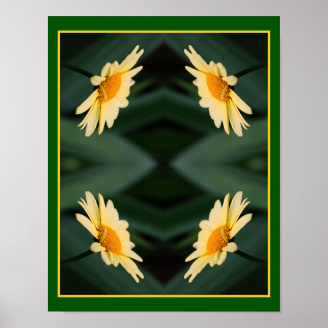 Affiche Fleur de marguerite jaune gros Abstrait (Devant)