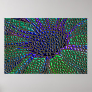 Affiche Fleur de mosaïque