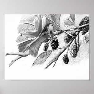 Affiche Fleur de mûrier rouge