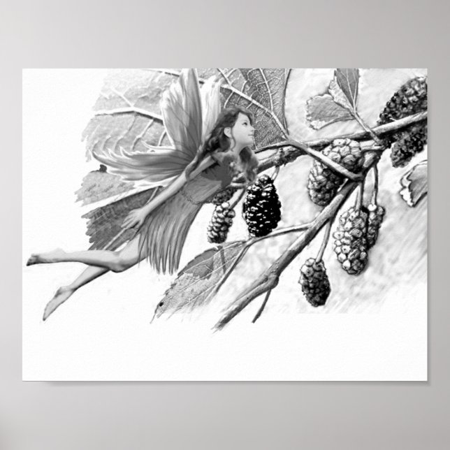 Affiche Fleur de mûrier rouge (Devant)