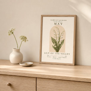 Affiche Fleur de Naissance de Mai Muguet